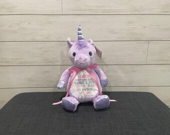 Personalized Embroidered Stuffed Animal: Baby Shower Keepsake