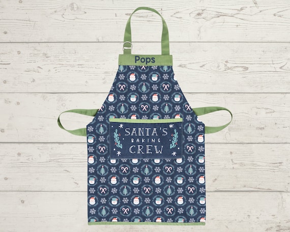 Adult or Kids Christmas Apron with Embroidery Personalization