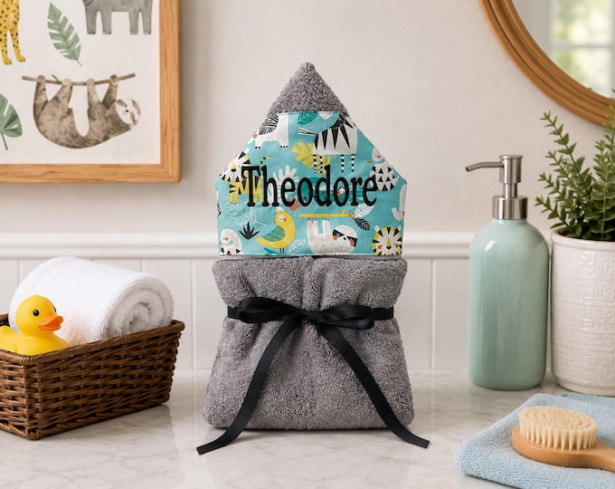 Monogrammed Hooded Baby Towel: Custom Kids Bath Towel