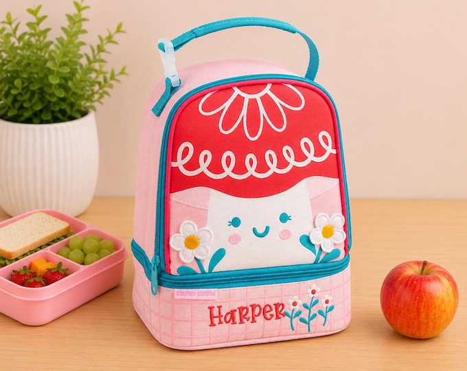 Personalized Childrens Lunchbox with Embroidery Personalization - Lunch Pal for Kids