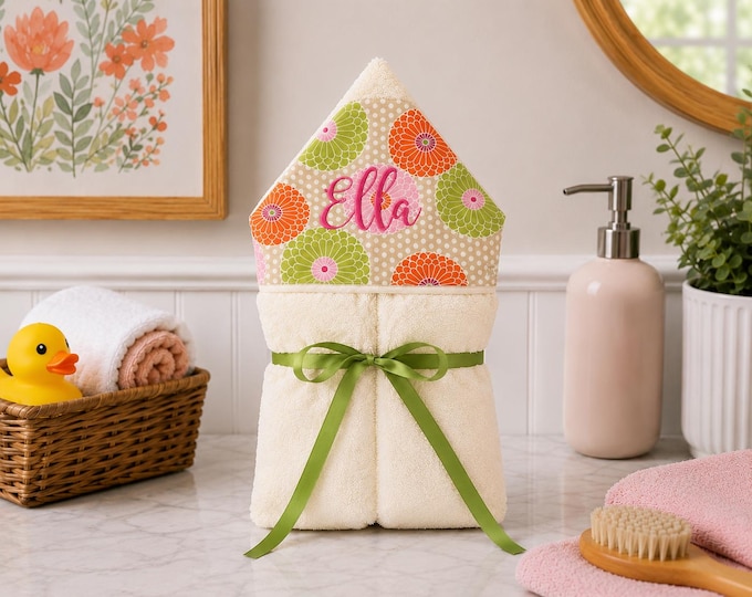 Monogrammed Hooded Baby Towel: Custom Kids Bath Towel