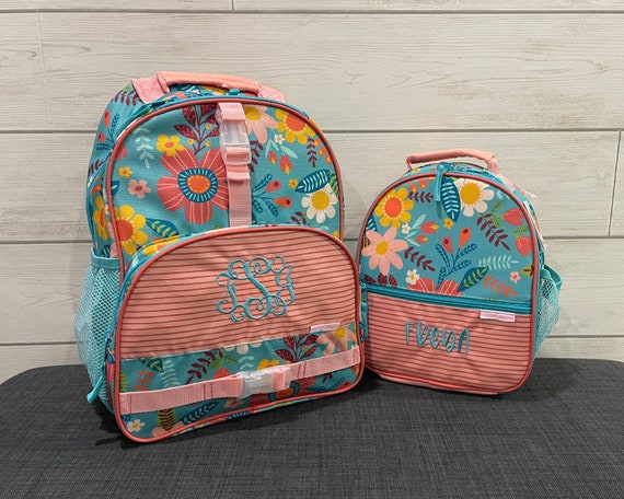 Children's All Over Print Backpack and Lunchbox Set Stephen Joseph with Embroidery Personalization