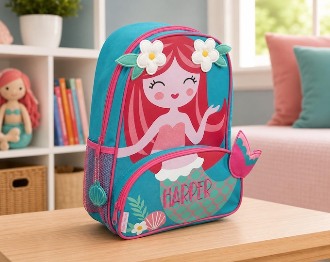 Embroidered Kids Backpack: Personalized Stephen Joseph School Bag