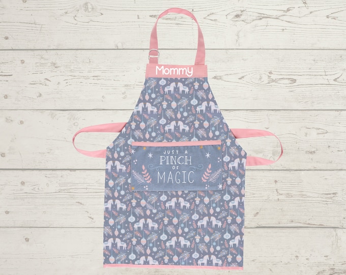 Adult or Kids Christmas Apron with Embroidery Personalization