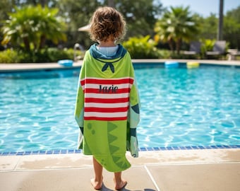 Children's Hooded Beach Towel FREE Personalization Embroidery