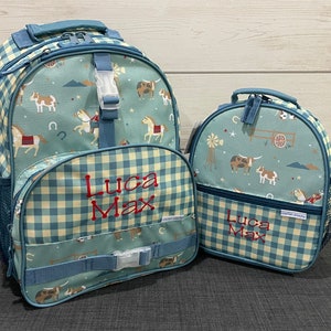 Ensemble sac à dos et boîte à lunch pour enfants Stephen Joseph avec broderie personnalisée