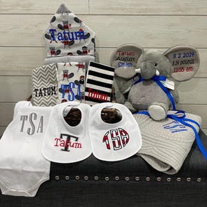 Ich will alles Baby-Geschenkkorb, Zoll für Jungen oder Mädchen, Babypartygeschenk, neues Babygeschenk, Babygeschenkkorb mit Monogramm