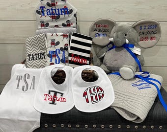I Want It All Baby Gift Basket, Custom for boy or girl, baby shower gift, new baby present, monogrammed baby gift basket