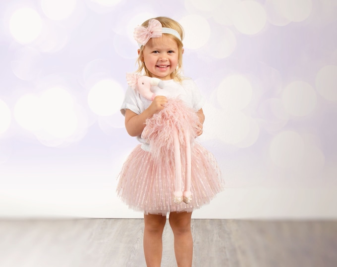Personalized Girl's Outfit- Embroidered Shirt, Tutu, Headband and optional matching stuffed animal