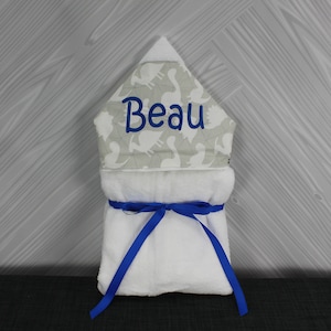 Monogrammed Hooded Baby or Kids Towel. Custom made to order for boy or girl. Perfect baby shower or birthday gift.