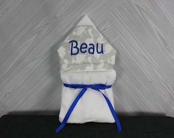 Monogrammed Hooded Baby Towel: Custom Embroidery, Full Size