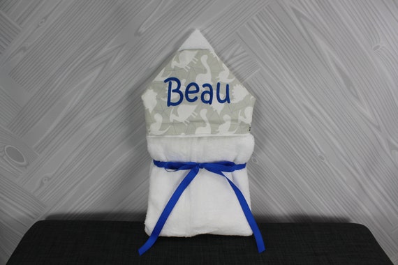 Monogrammed Hooded Baby or Kids Towel. Custom made to order for boy or girl. Perfect baby shower or birthday gift.