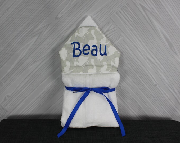 Monogrammed Hooded Baby Towel: Custom Embroidery, Full Size