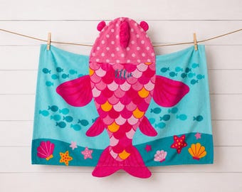 Children's Hooded Beach Towel FREE Personalization Embroidery