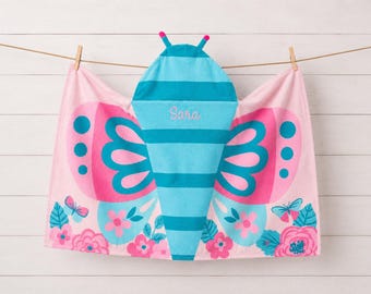 Children's Hooded Beach Towel toddler kids FREE Personalization Embroidery