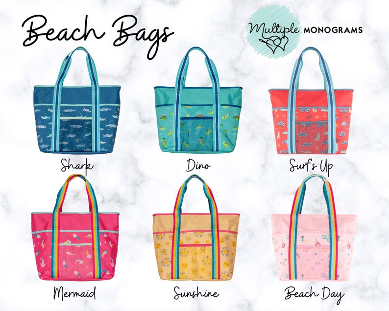 Children's Beach Tote with Embroidery Personalization image 2