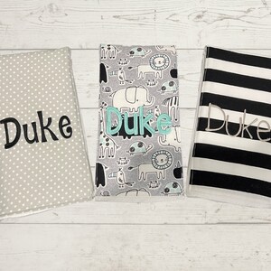 Spucktücher mit Monogramm, 3er Set.