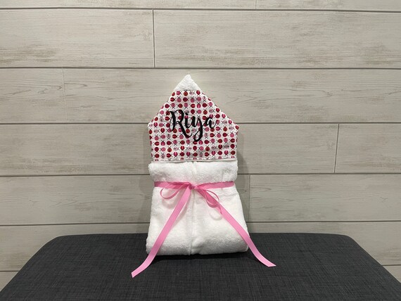 Monogrammed Hooded Baby or Kids Towel. Custom made to order for boy or girl. Perfect baby shower or birthday gift.