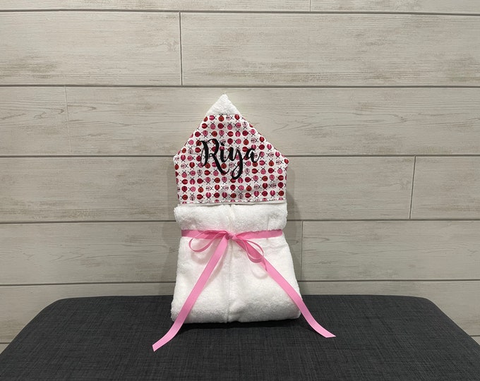 Monogrammed Hooded Baby Towel: Custom Embroidered Kids Bath Towel
