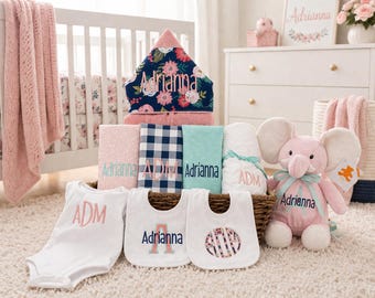 I Want It All Baby Gift Basket, Custom for boy or girl, baby shower gift, new baby present, monogrammed baby gift basket