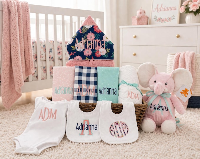 I Want It All Baby Gift Basket, Custom for boy or girl, baby shower gift, new baby present, monogrammed baby gift basket