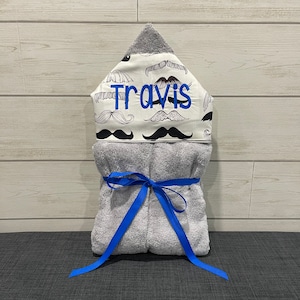 Monogrammed Hooded Baby or Kids Towel. Custom made to order for boy or girl. Perfect baby shower or birthday gift.