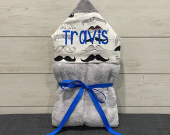 Monogrammed Hooded Baby Towel: Custom Embroidered Kids Bath Towel