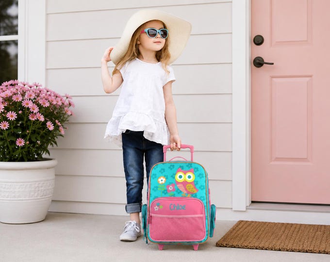 Children's Rolling Luggage: Carry-On Size, Embroidery Personalization