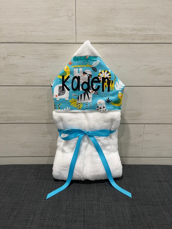 Monogrammed Hooded Baby or Kids Towel. Custom made to order for boy or girl. Perfect baby shower or birthday gift.