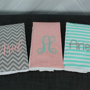 Spucktücher mit Monogramm, 3er Set.
