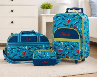 Personalized Kids Travel Set: Rolling Luggage, Duffel & Toiletry Bag