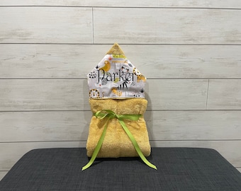 Monogrammed Hooded Baby Towel: Custom Embroidered Kids Bath Towel