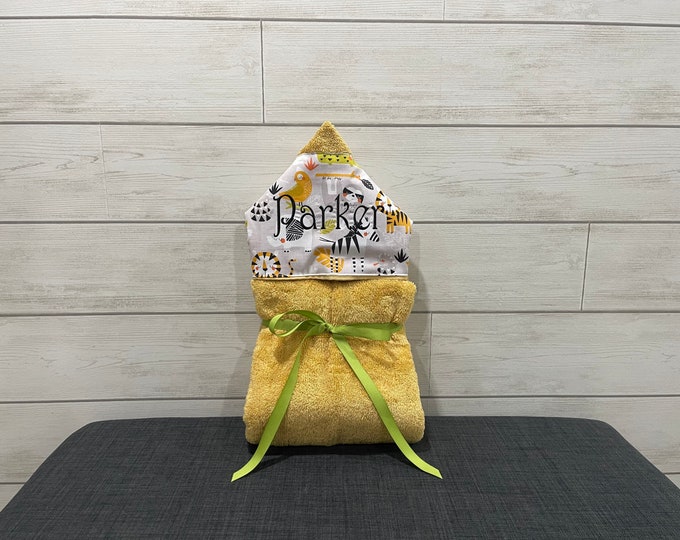 Monogrammed Hooded Baby Towel: Custom Embroidered Kids Bath Towel