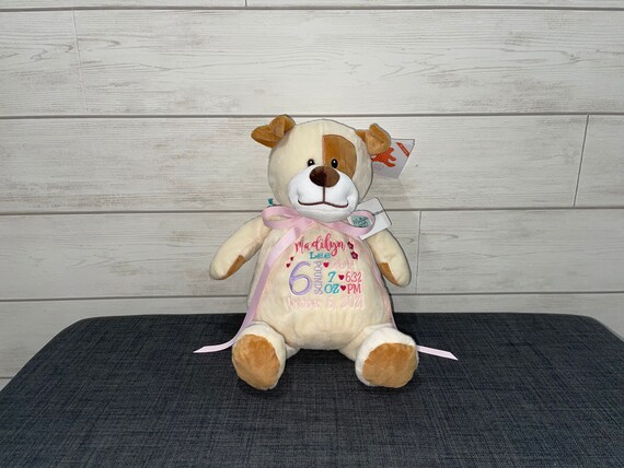 Personalized Stuffed Animal - Perfect Gift for Baby Showers Baptisms Adoptions Birthdays - Unique and One-of-a-kind Keepsake