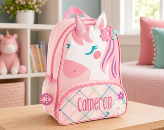 Personalisierter Einhorn Rucksack für Kinder: Bestickte Schultasche