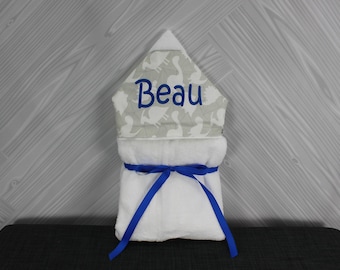Monogrammed Hooded Baby Towel: Custom Embroidery, Full Size