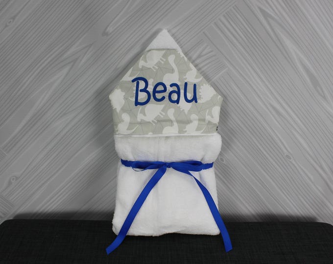 Monogrammed Hooded Baby Towel: Custom Embroidery, Full Size
