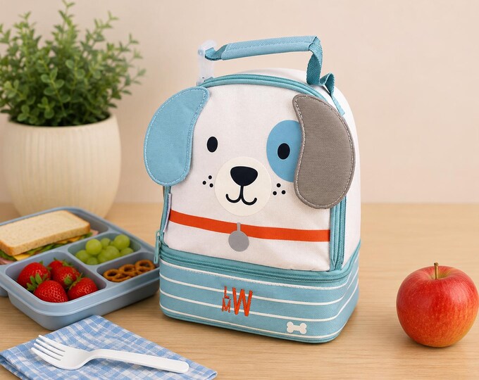 Personalized Childrens Lunchbox with Embroidery Personalization - Lunch Pal for Kids