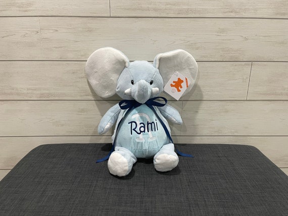 Personalized Elephant Stuffed Animal. Completely Customizable. New Baby Gift. Adoption Gift. Birthday Gift. Keepsake. Baptism Gift.