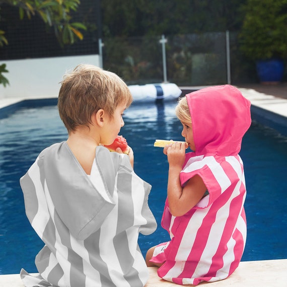 Kids Quick Dry Coverup Poncho Pool Beach, Optional Personalization