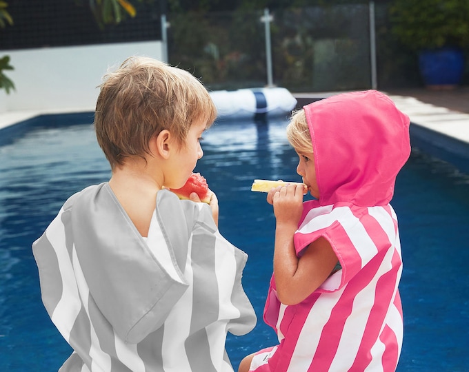 Kids Quick Dry Coverup Poncho Pool Beach, Optional Personalization