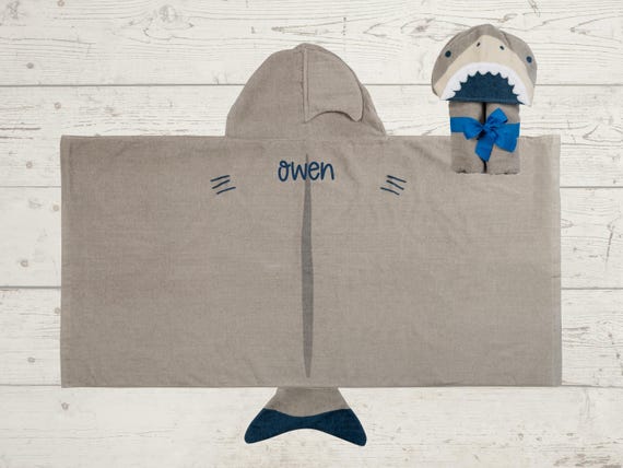 Children's Hooded Beach Towel FREE Personalization Embroidery