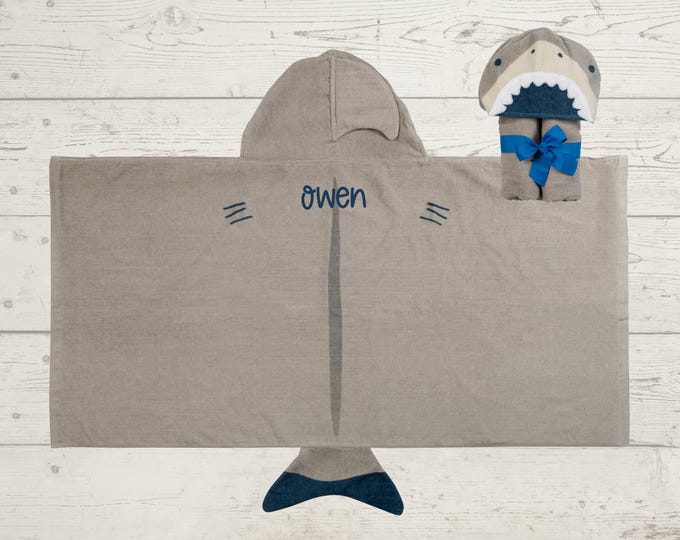 Children's Hooded Beach Towel FREE Personalization Embroidery
