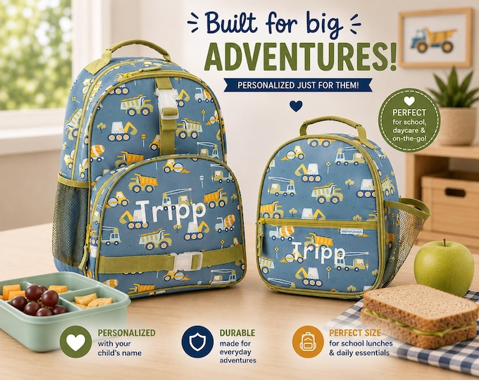 Children's Backpack and Lunchbox: Embroidery Personalization