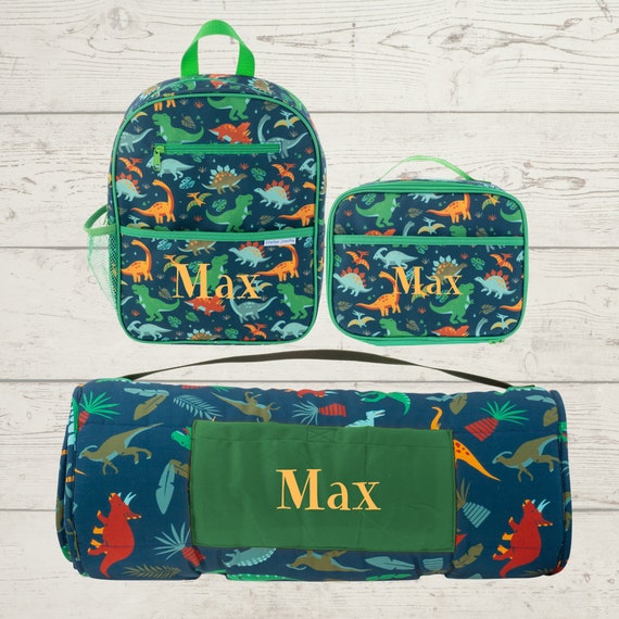 All Over Print Nap Mat, Junior Backpack and Lunchbox Set with Embroidery Personalization