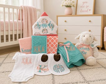 I Want It All Baby Gift Basket, Custom for boy or girl, baby shower gift, new baby present, monogrammed baby gift basket