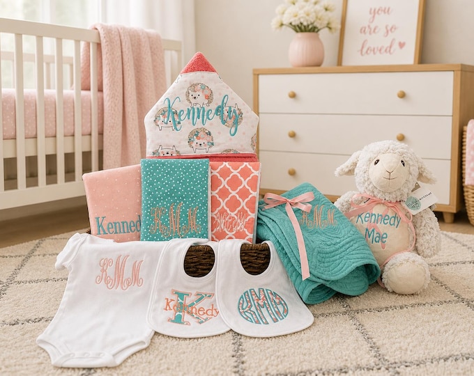 I Want It All Baby Gift Basket, Custom for boy or girl, baby shower gift, new baby present, monogrammed baby gift basket