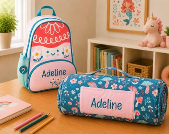 Children's All Over Print Nap Mat and Sidekick Set Stephen Joseph with Embroidery Personalization