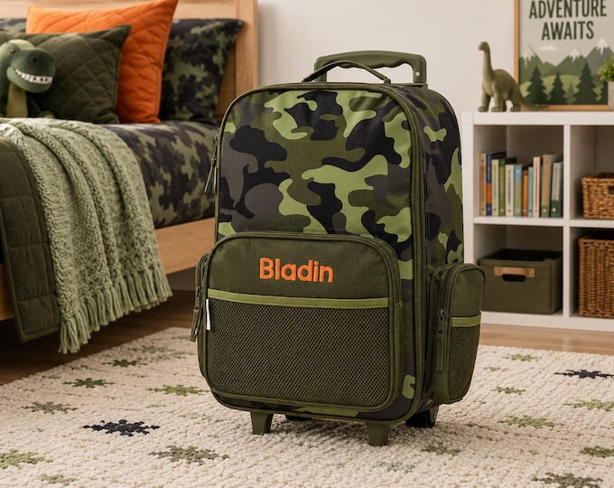 Children's Rolling Luggage: Carry-On Size, Embroidery Personalization