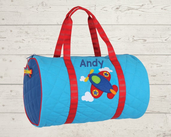 Children's Quilted Duffel Bag with Embroidery Personalization